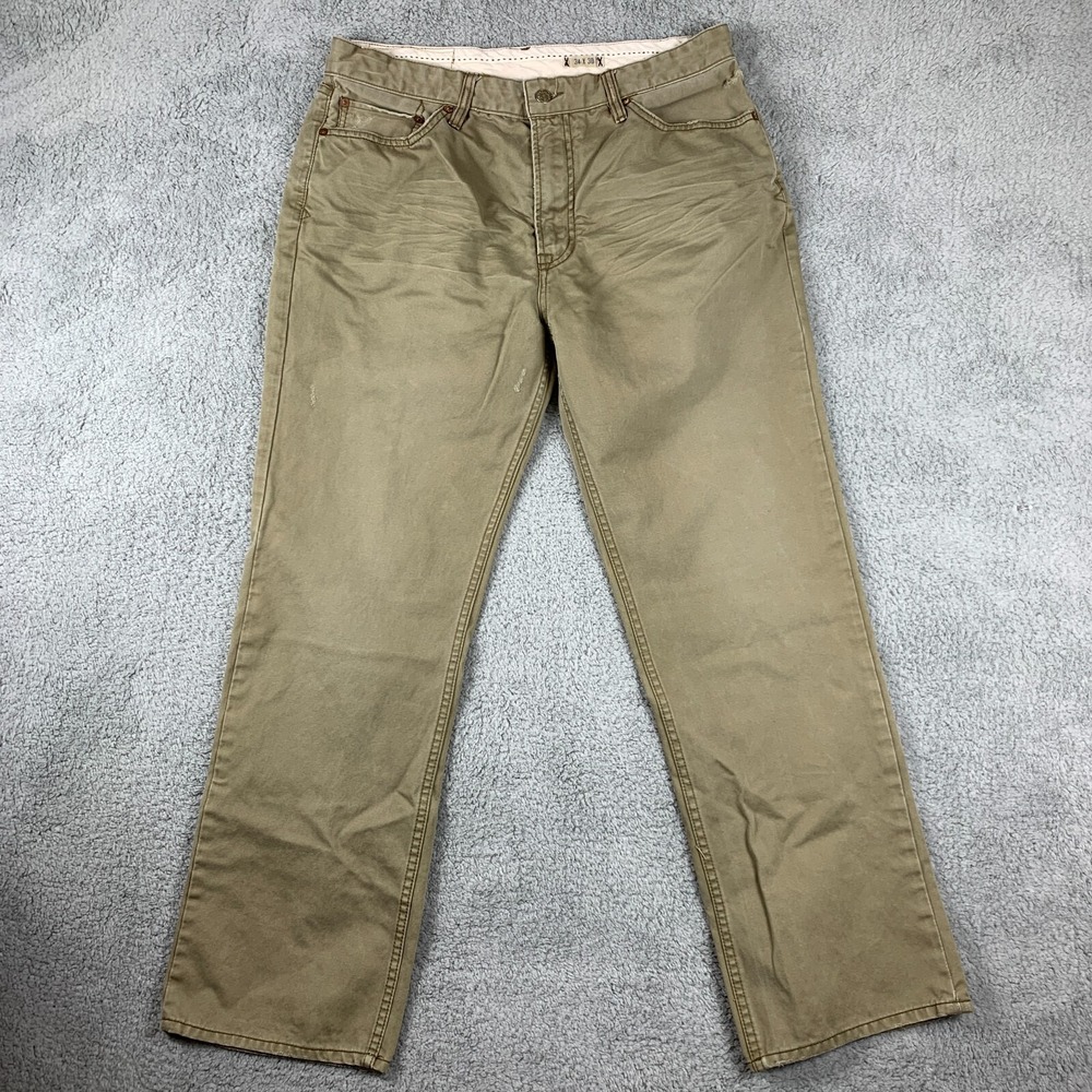 Polo Ralph Lauren Pants 34x30 (Fits 33x29) Tan Mid Rise Straight Preppy‎ Y2K